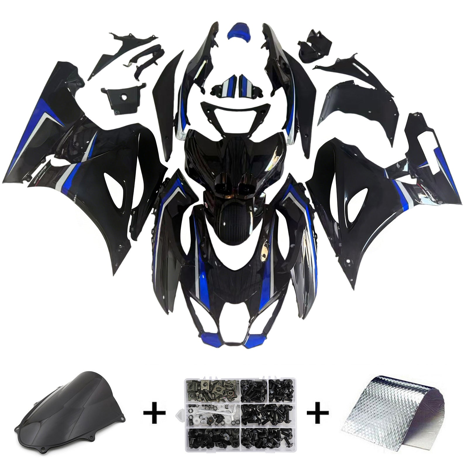 Amotopart 2017-2025 K17 GSXR1000 Suzuki Black&Blue Style3 Fairing Kit
