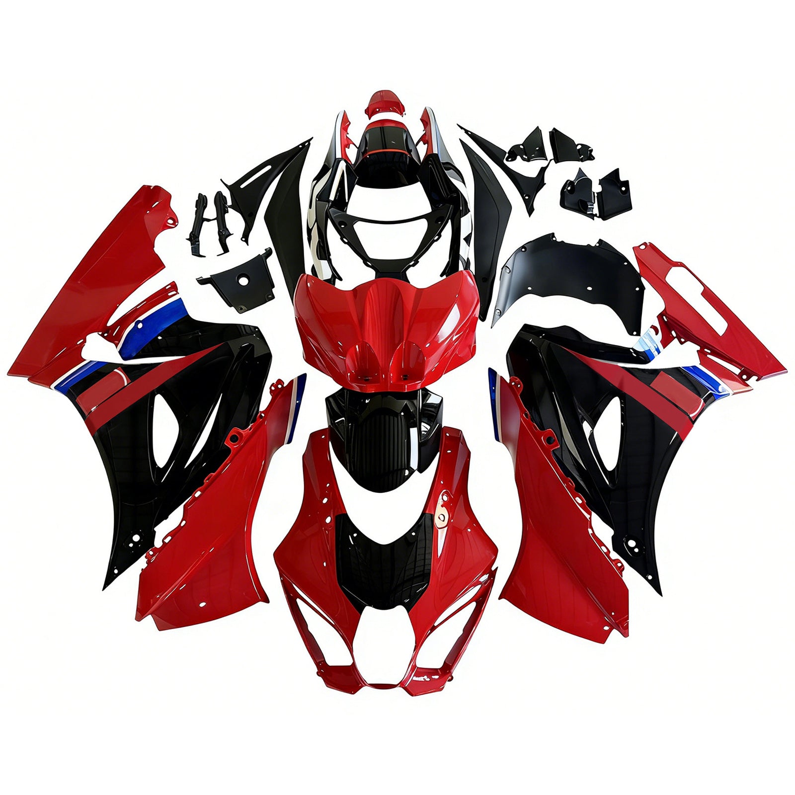 Amotopart 2017-2024 K17 GSXR 1000 Suzuki Kit carena nera e rossa Style4