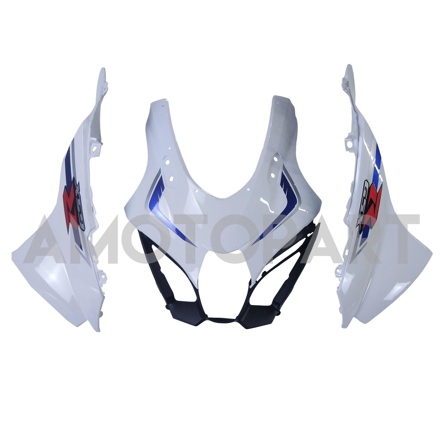 Amotopart 2017-2024 K17 GSXR 1000 Suzuki White & Blue Style2 Fairing Kit