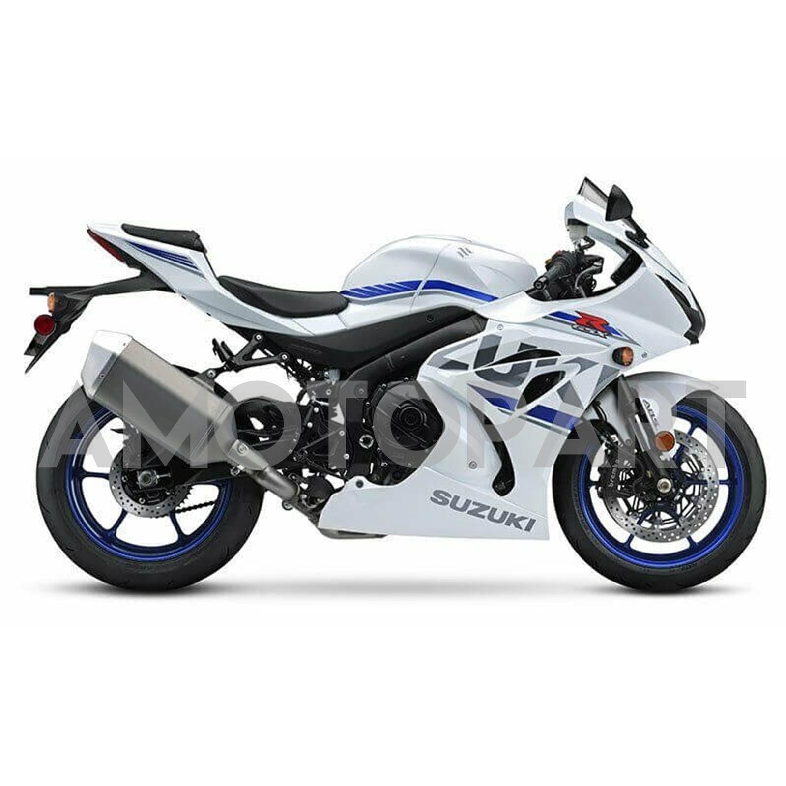 Amotopart 2017-2024 K17 GSXR 1000 Suzuki White & Blue Style2 Fairing Kit
