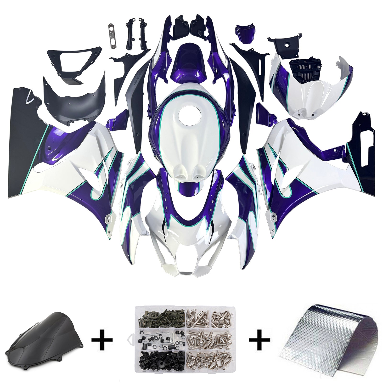 Amotopart 2017-2025 Suzuki GSXR1000 White Fearing Kit