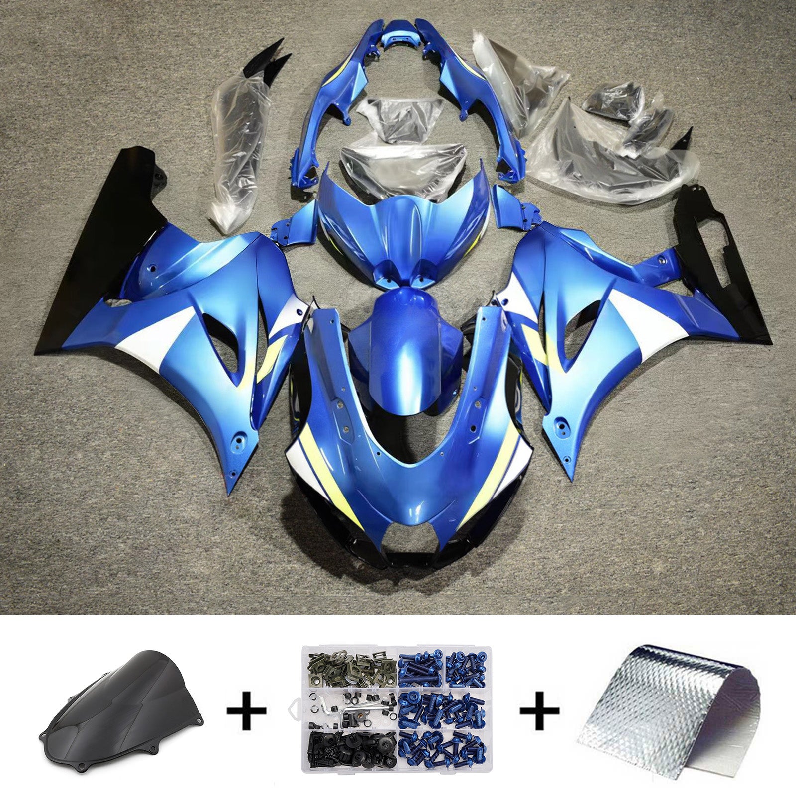 Amotopart 2017-2025 Suzuki GSXR1000 Modrá Bílá Černá Sada kapotáže