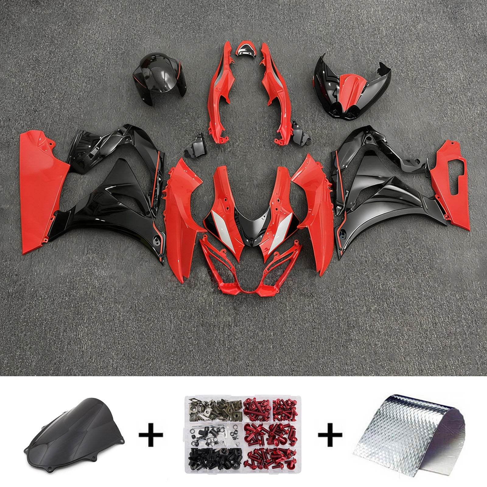 Amotopart 2017-2025 Suzuki GSXR1000 Red Black White Fairing Kit