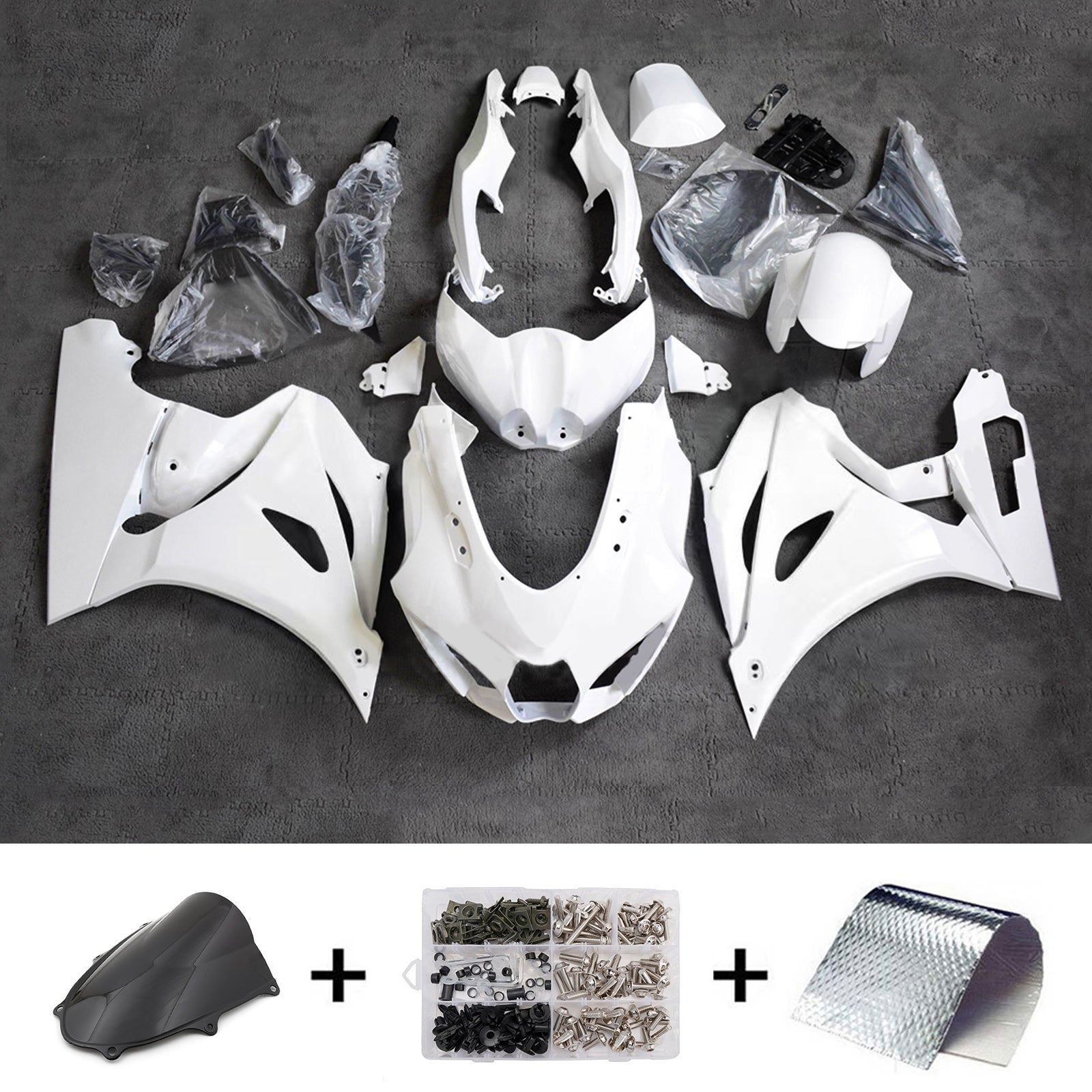 Amotopart 2017-2025 Suzuki GSXR1000 White Fairing Kit