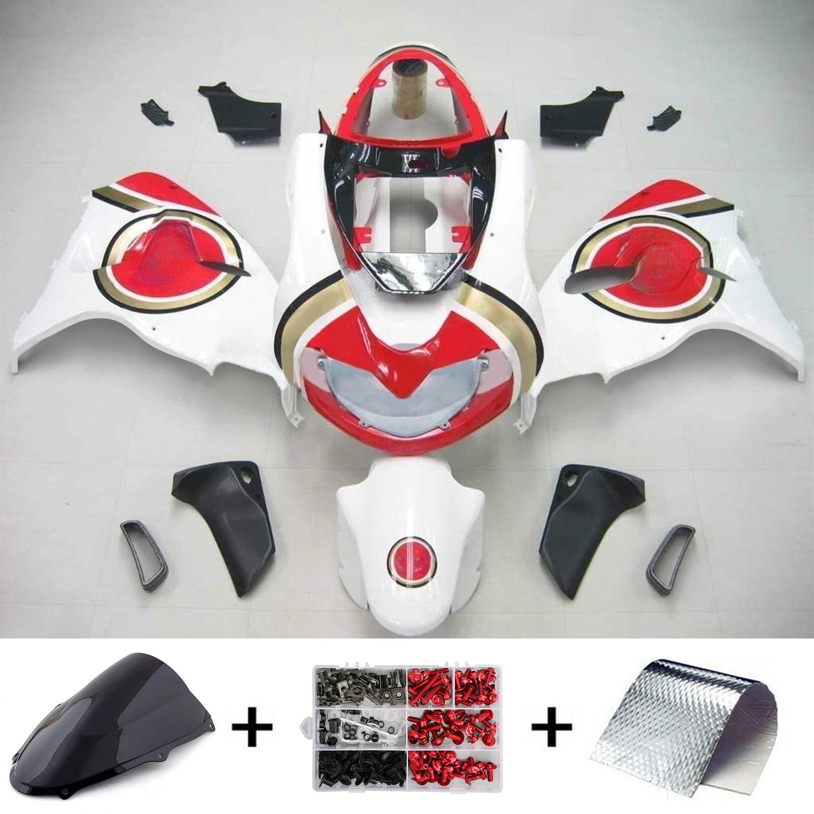 Amotopart 1998-2003 Suzuki TL1000R Fairing Red&White Style2 Kit