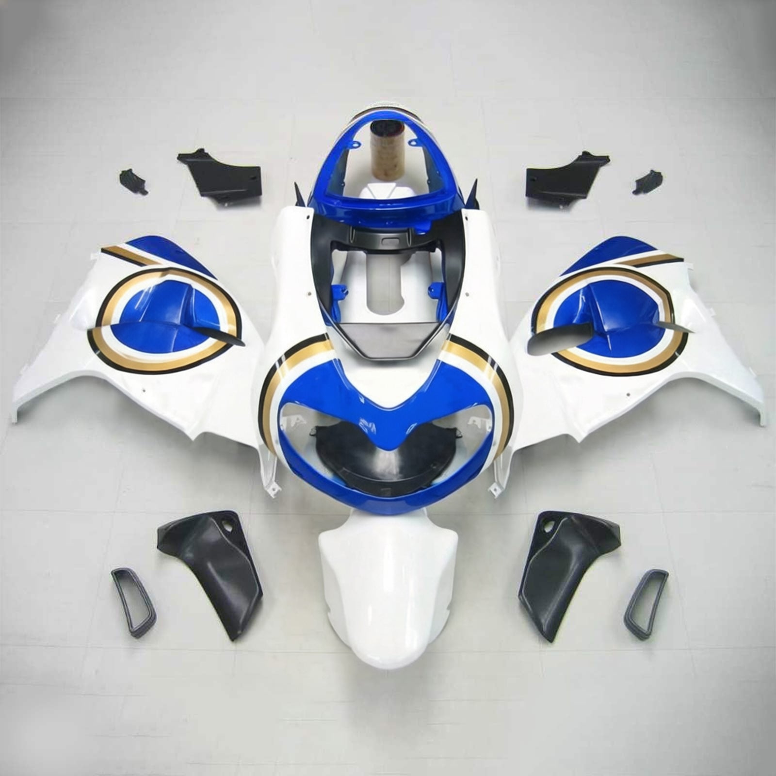 Amotopart Verkleidung für Suzuki TL1000R (1998–2003), Farbe: Lucky Strike Blau&Wweißes Kit