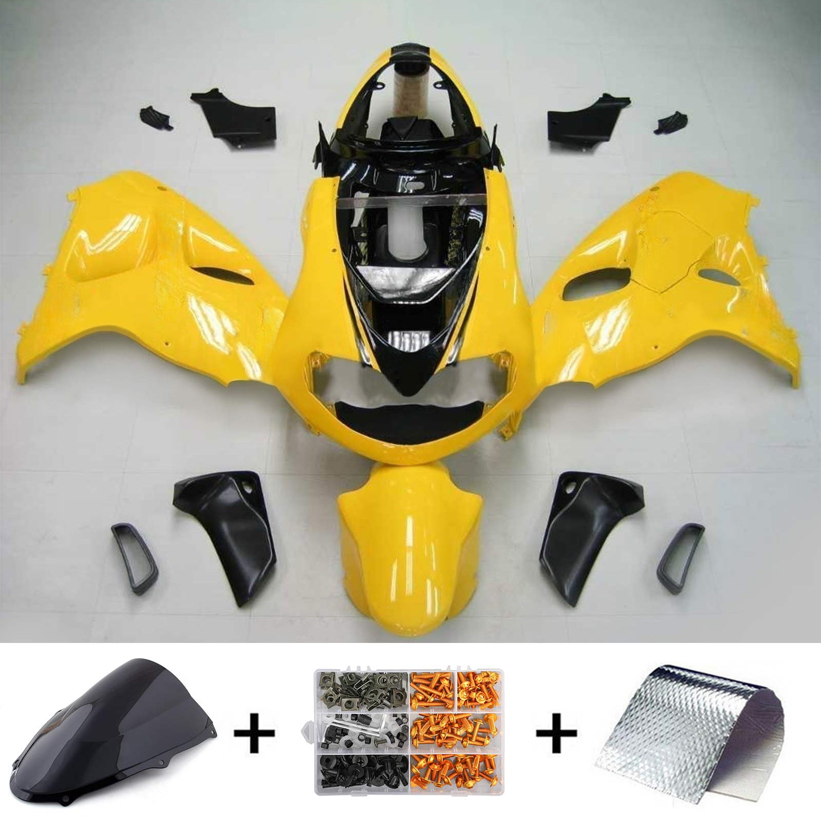 Amotopart 1998-2003 Suzuki TL1000R Fairing Yellow&Black Style5 Kit