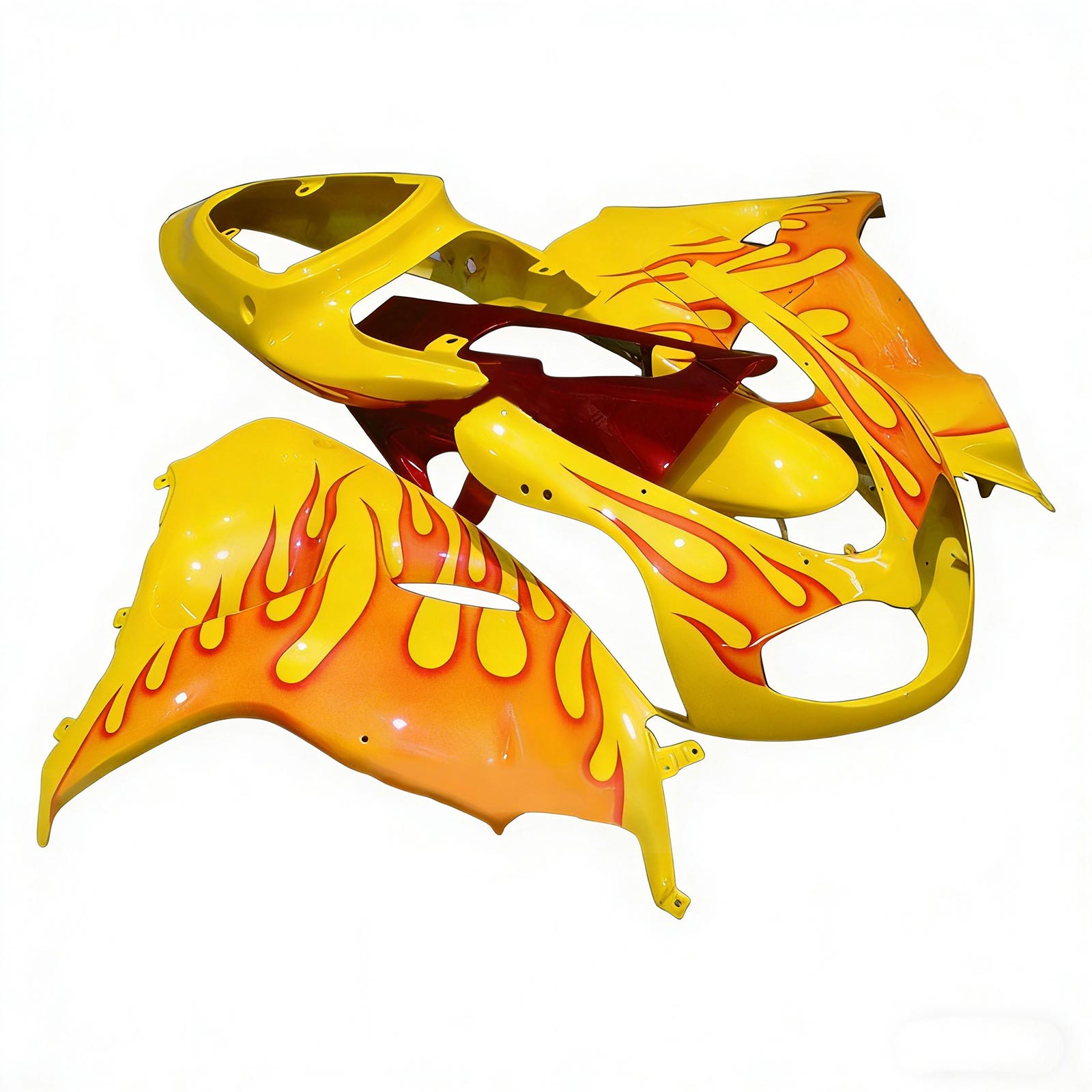 Amotopart 1998-2003 TL1000R Suzuki Gelb&Red Flame Verkleidungssatz
