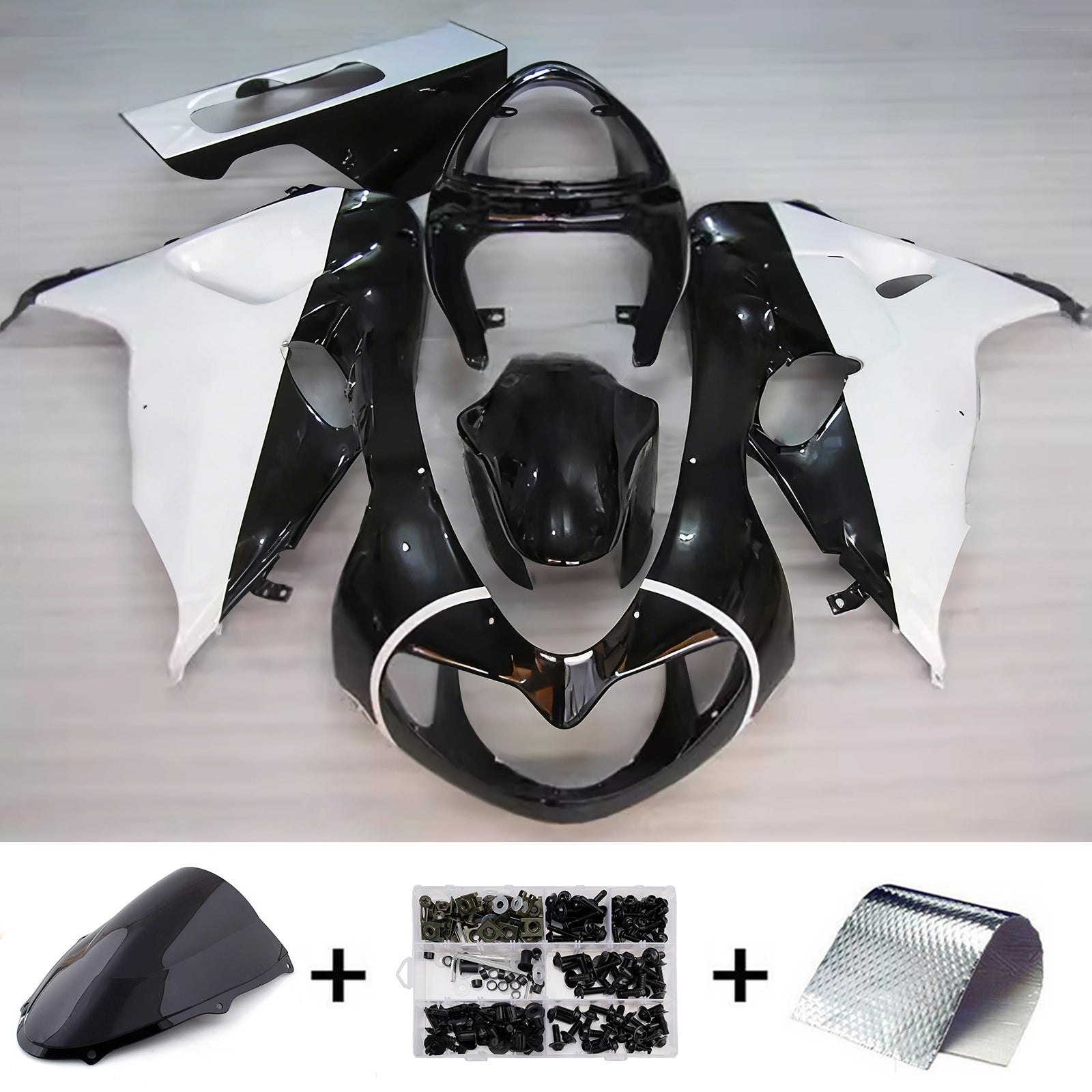 Amotopart 1998-2003 Suzuki TL1000R Black White Fairing Kit