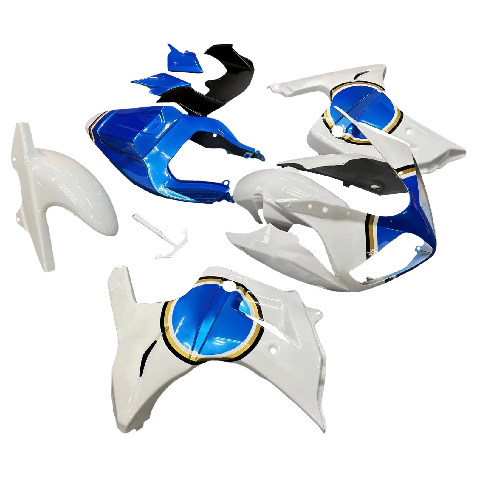 Amotopart Suzuki SV650 2003-2013 White Blue Fairing Kit