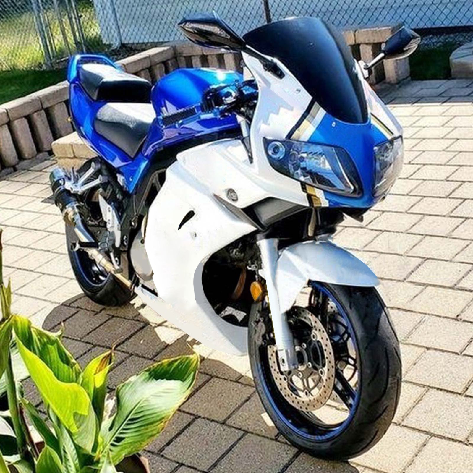 Amotopart Suzuki SV650 2003-2013 White Blue Fairing Kit