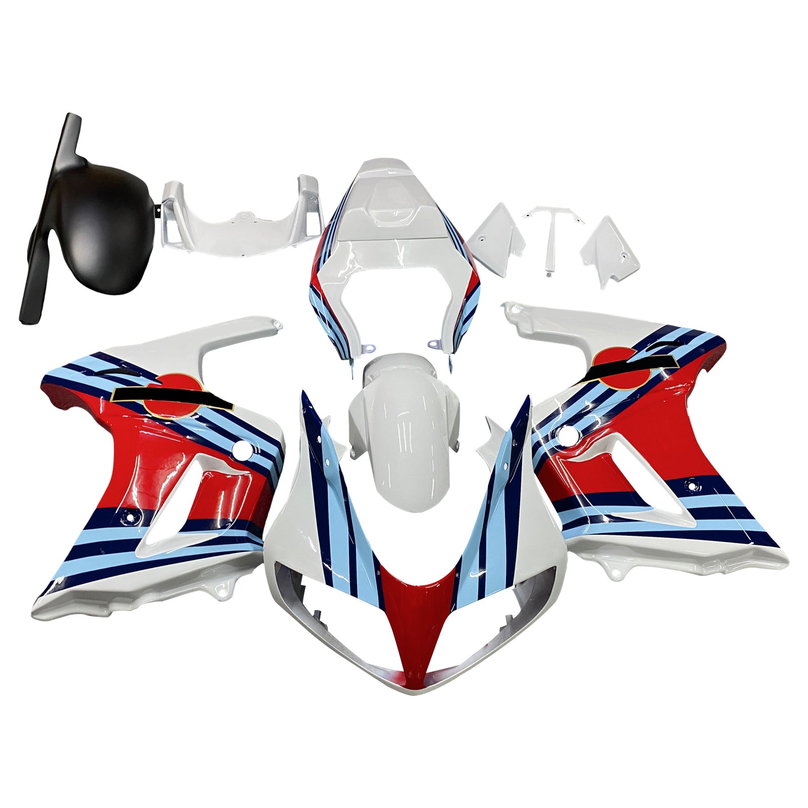 Amotopart Suzuki SV650 2003-2013 White Red Fairing Kit