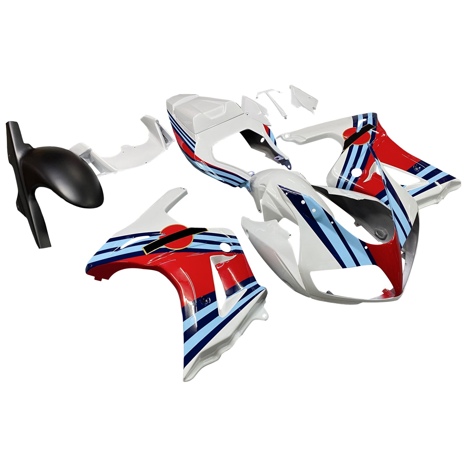 Amotopart Suzuki SV650 2003-2013 White Red Fairing Kit