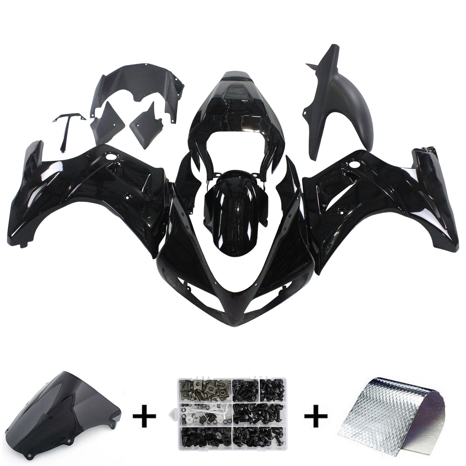 Amotopart Suzuki SV650 2003-2013 Glossy Black Fairing Kit
