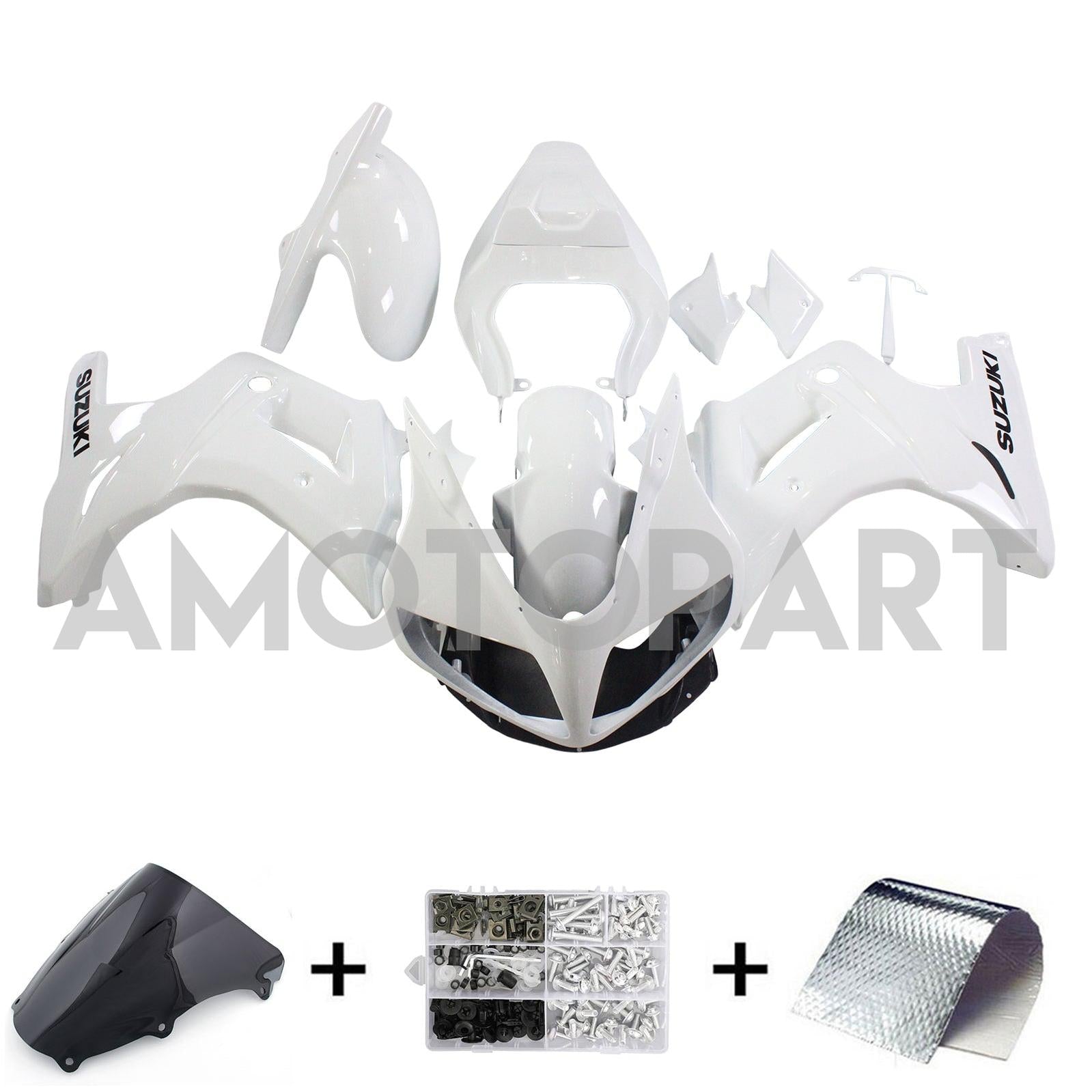 Amotopart Suzuki SV650 2003-2013 White Fairing Kit