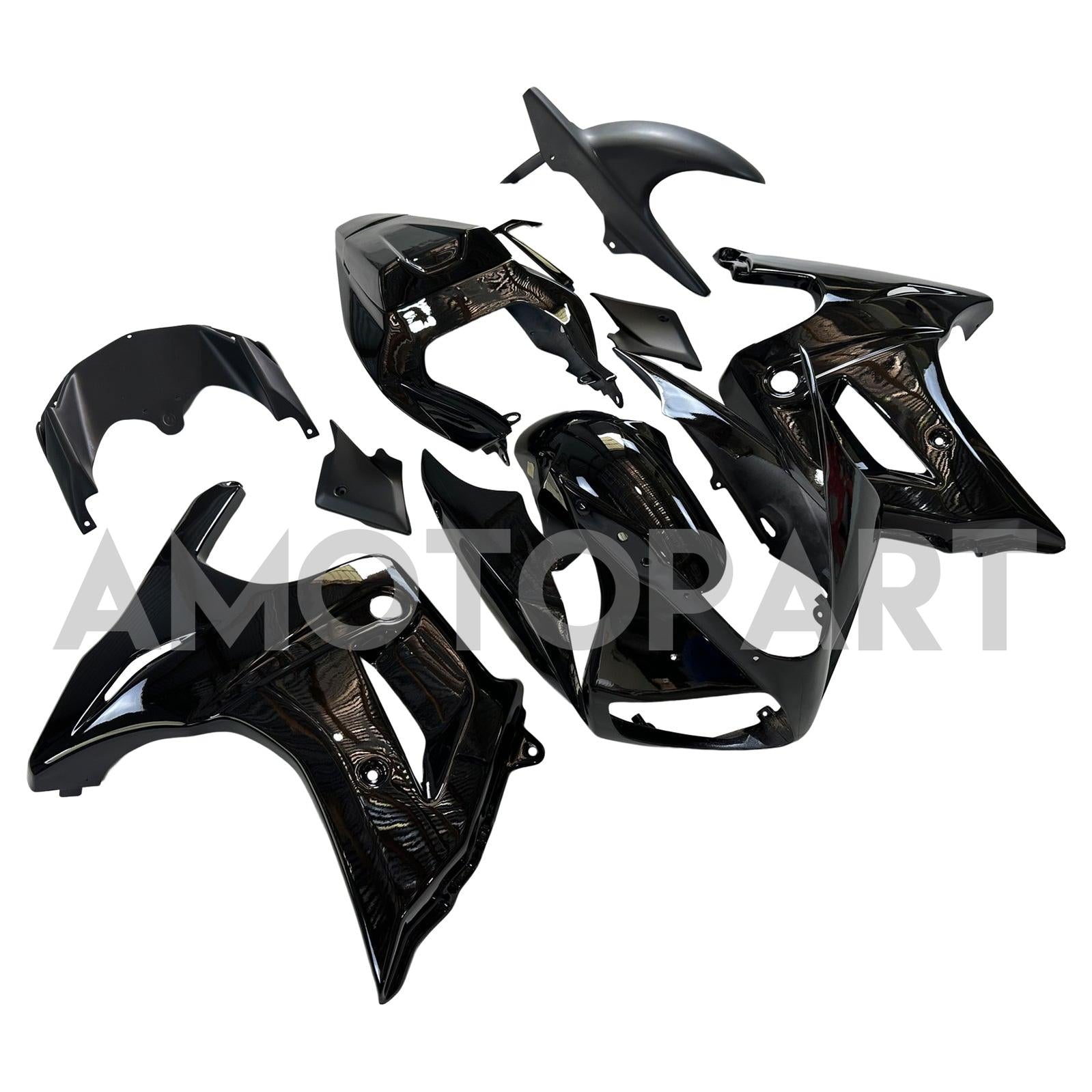 Amotopart スズキ SV650 2003-2013 全光沢ブラック フェアリングキット