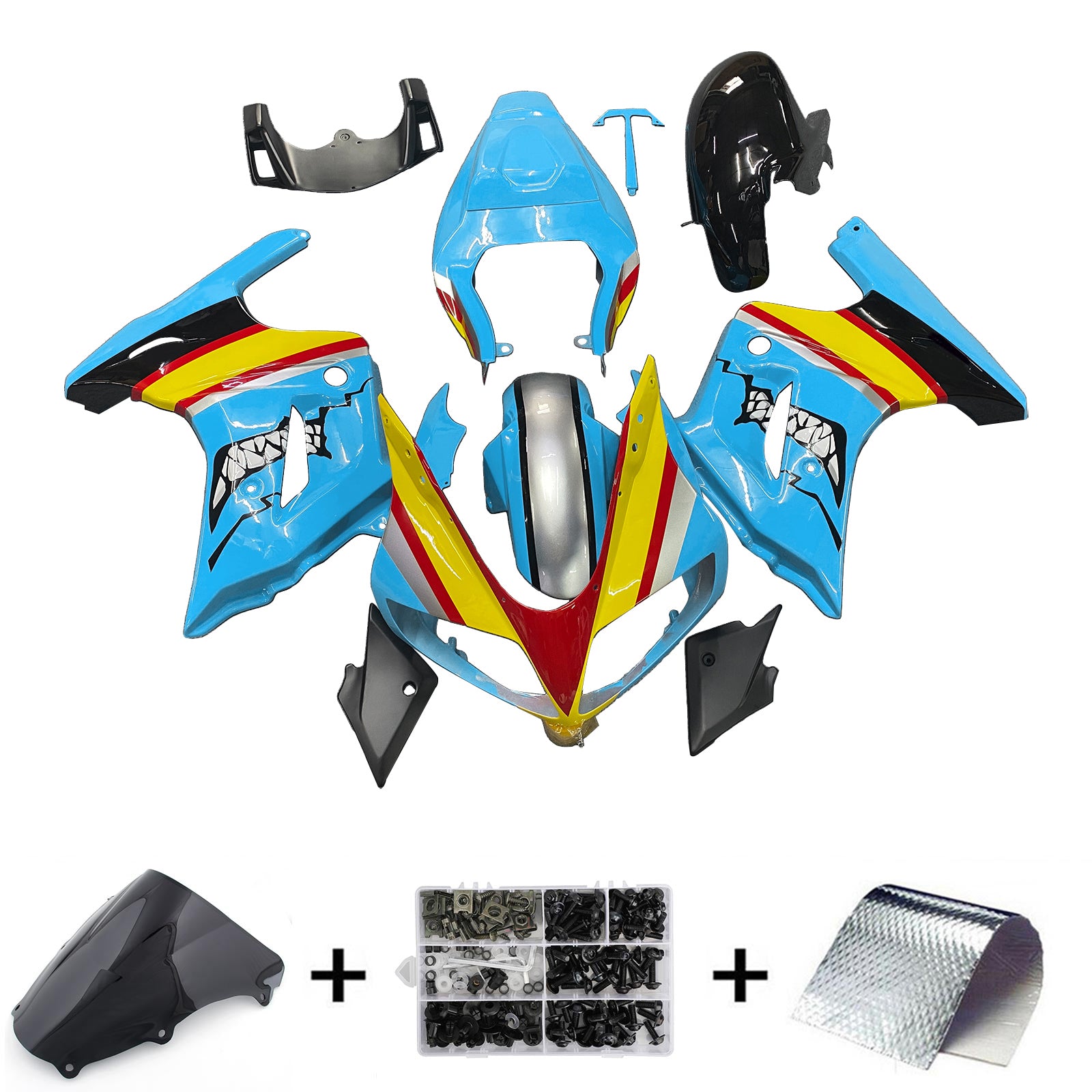 Amotopart Suzuki SV650 2003-2013 Blue Yellow Fairing Kit