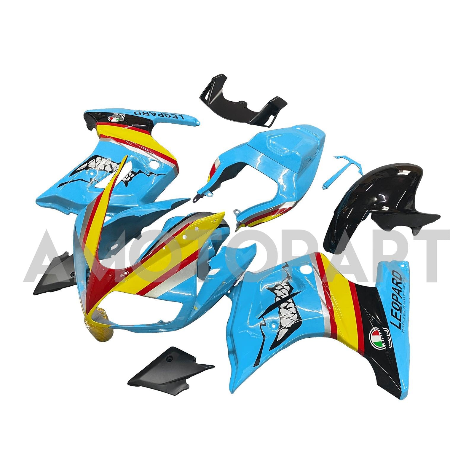 Amotopart スズキ SV650 2003-2013 ブルー イエロー フェアリングキット