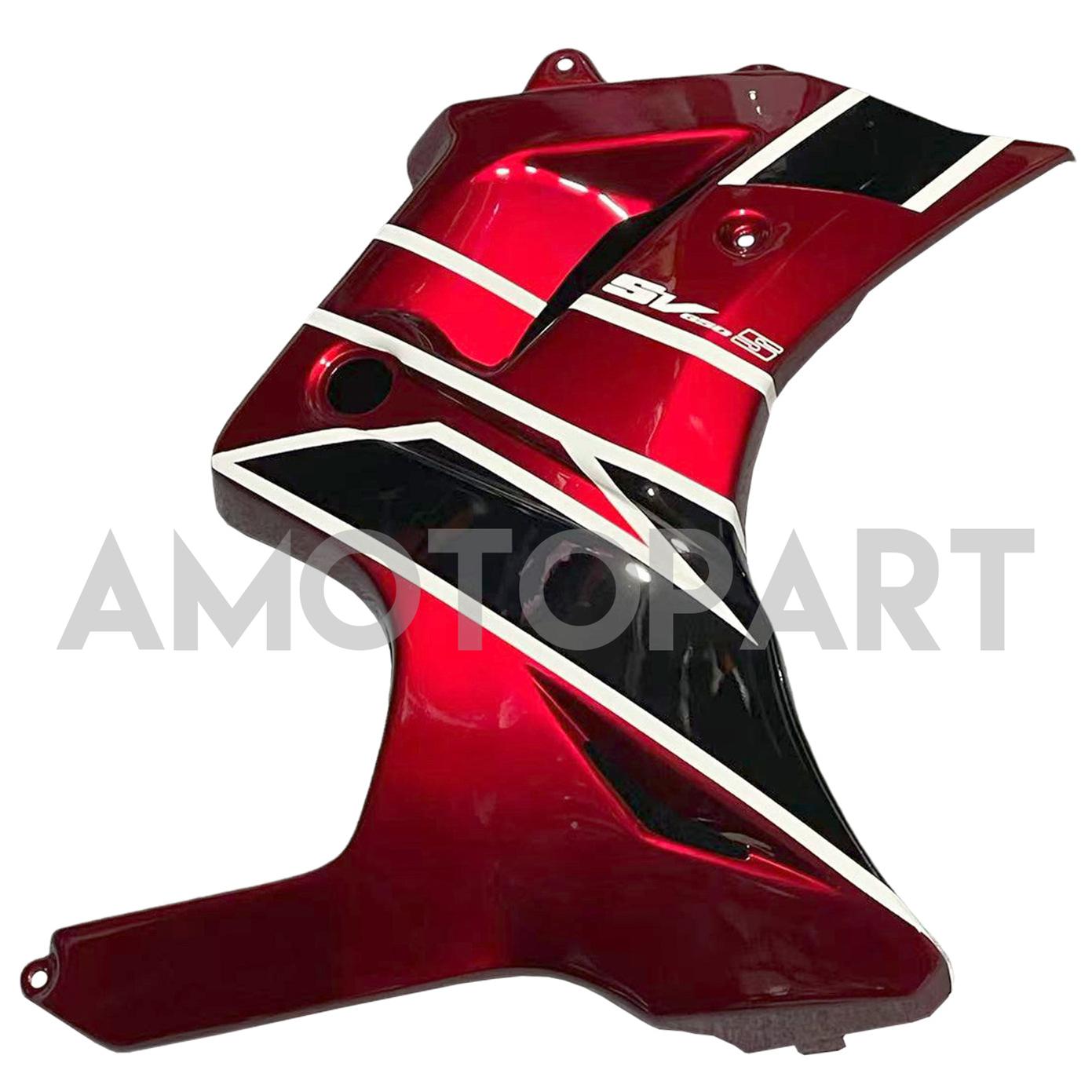 Amotopart 2003-2013 SV650 Suzuki Red & White Stripe Fairing Kit