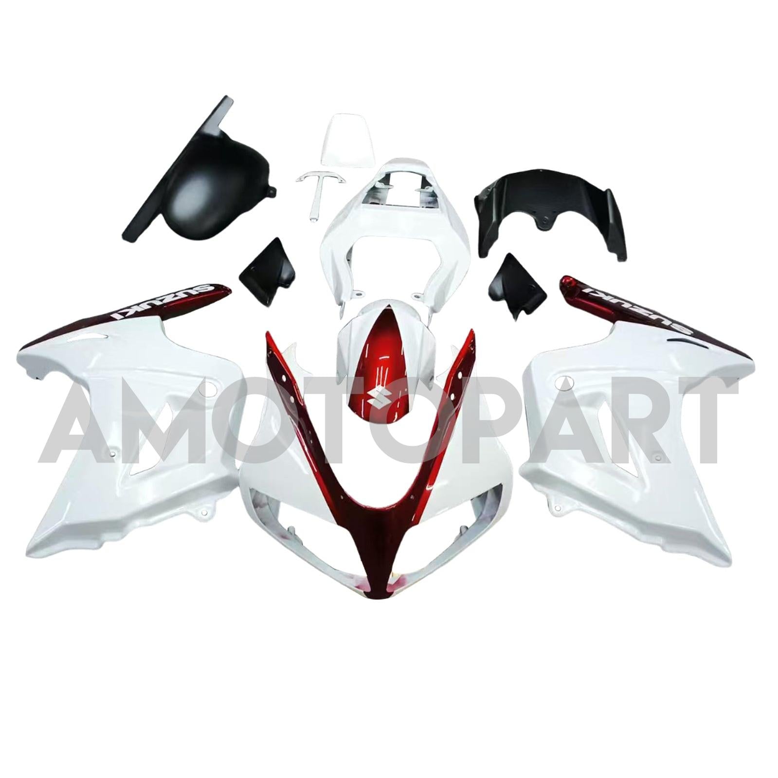 Amotopart 2003-2013 SV650 Suzuki Gloss White&Dark Red Fairing Kit