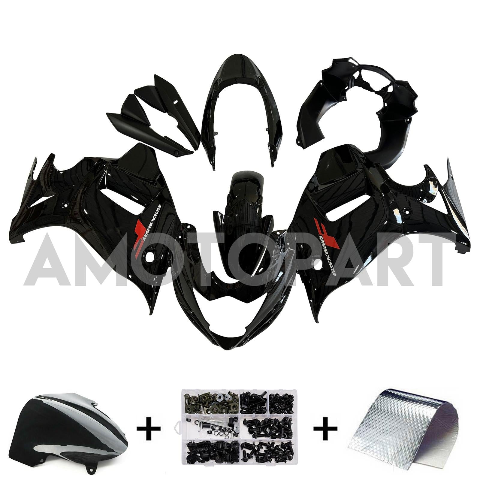 Amotopart Suzuki Katana GSX650F 2008-2013 Black Fairing Kit