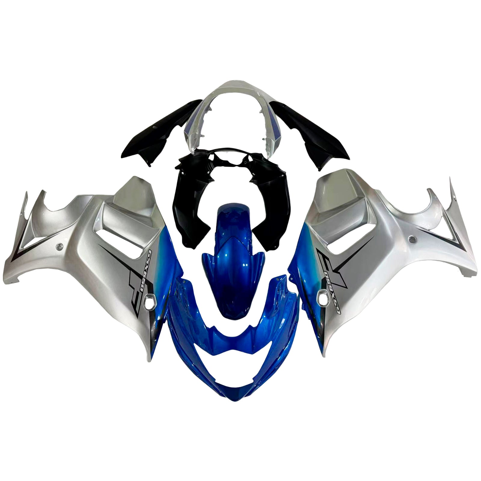 Amotopart 2008-2013 GSX650F Katana Suzuki Silver&Blue Fairing Kit