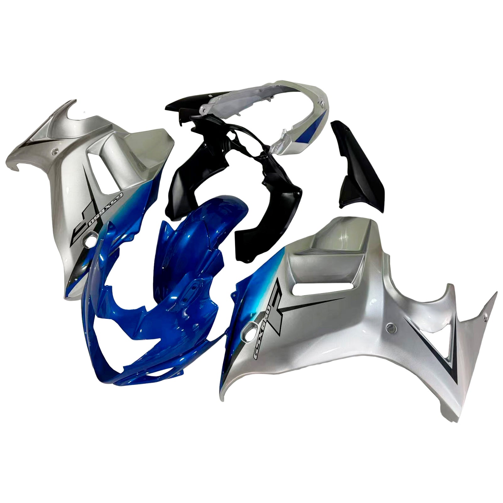 Amotopart 2008-2013 GSX650F Katana Suzuki Silver&Blue Fairing Kit