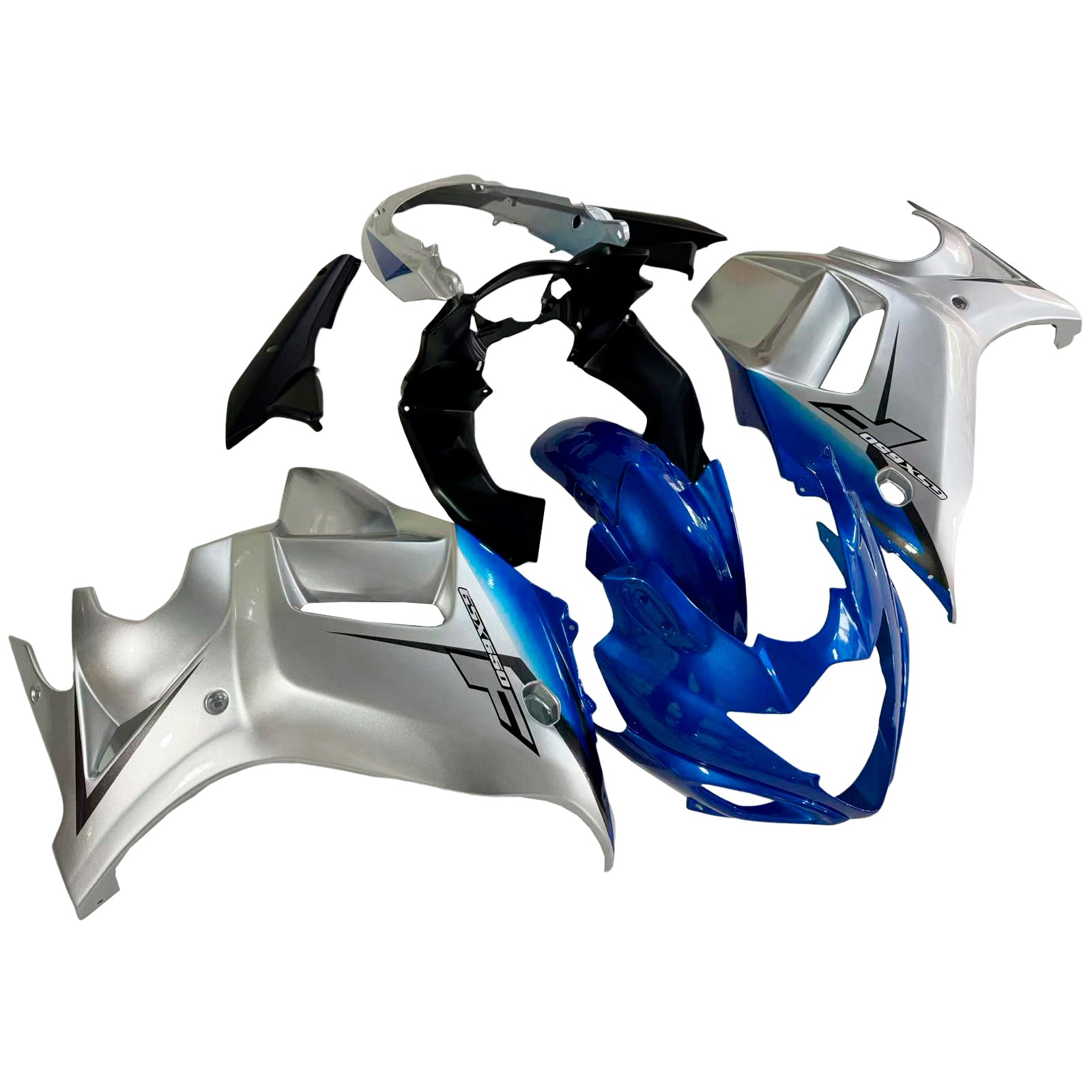 Amotopart 2008-2013 GSX650F Katana Suzuki Silver&Blue Fairing Kit
