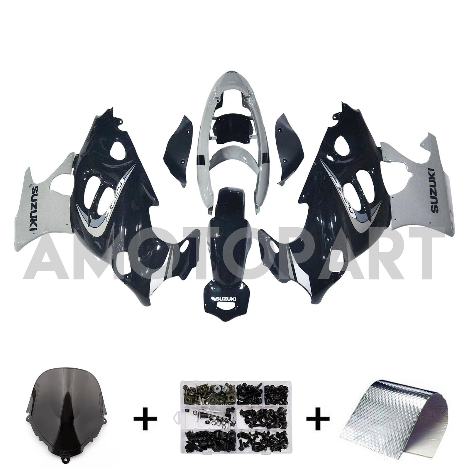 Amotopart 2003-2006 Suzuki Katana GSXF600/750 Fairing Grey&Black Kit