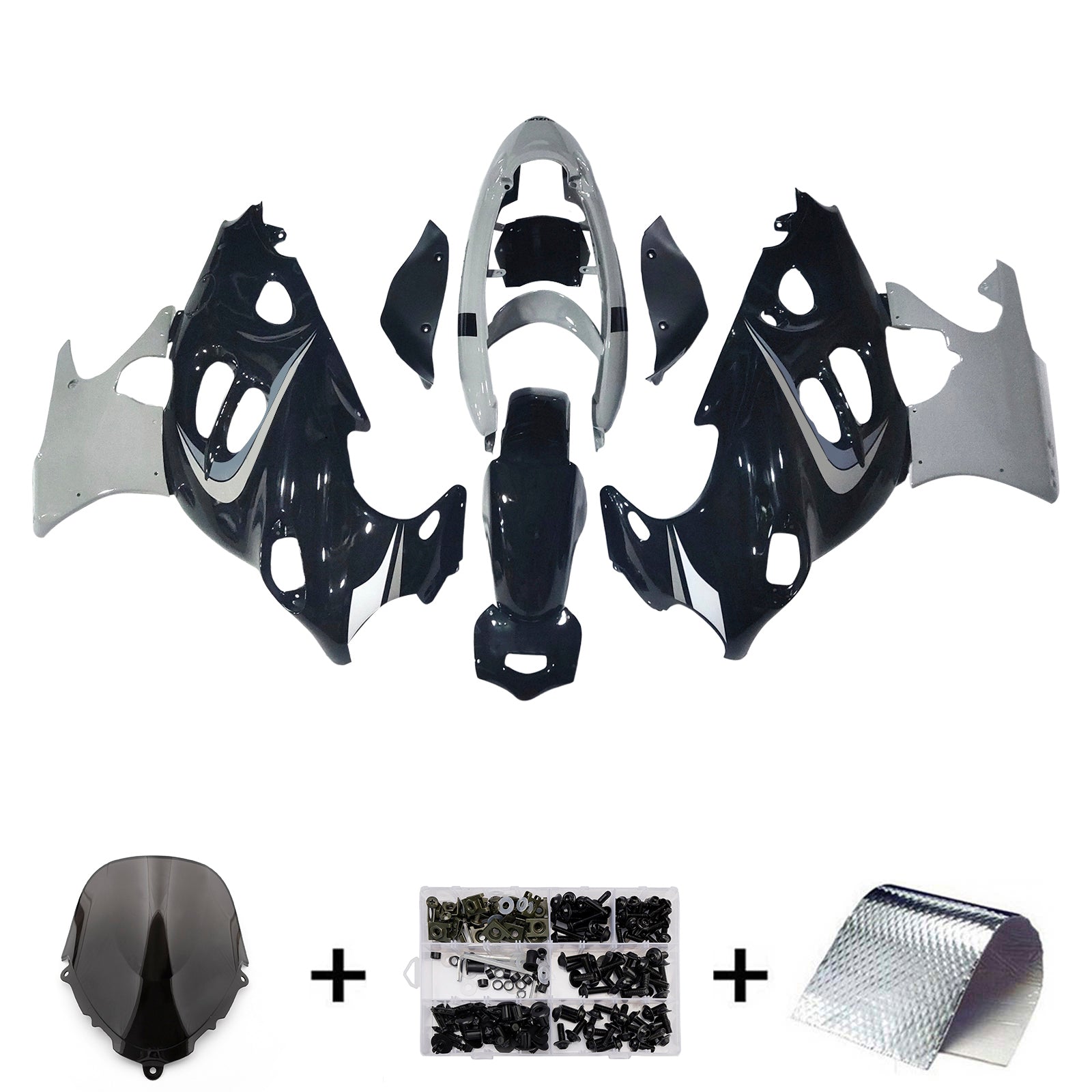 Amotopart 2003-2006 Suzuki Katana GSXF600/750 Fairing Grey&Black Kit