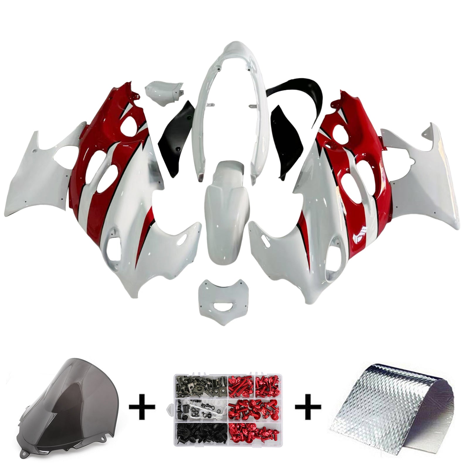 Amotopart Suzuki 2003-2006 Katana GSXF600/750 White Red Fairing Kit