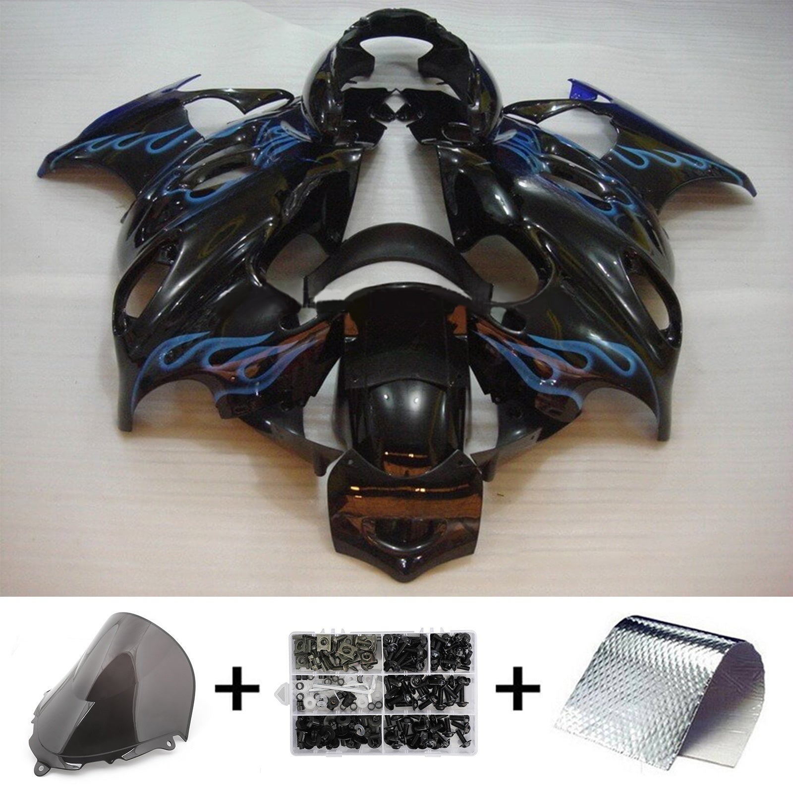 Amotopart Suzuki 2003-2006 Katana GSXF600/750 Kit de carenado negro azul