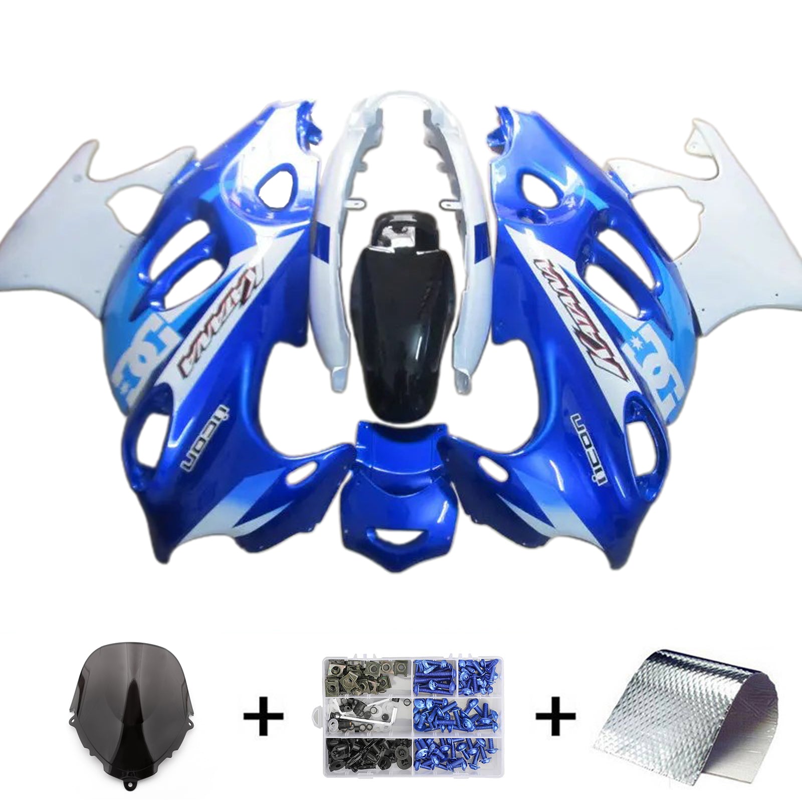 Amotopart 2003-2006 Suzuki Katana GSX600F GSX750F Blue&White Fairing Kit