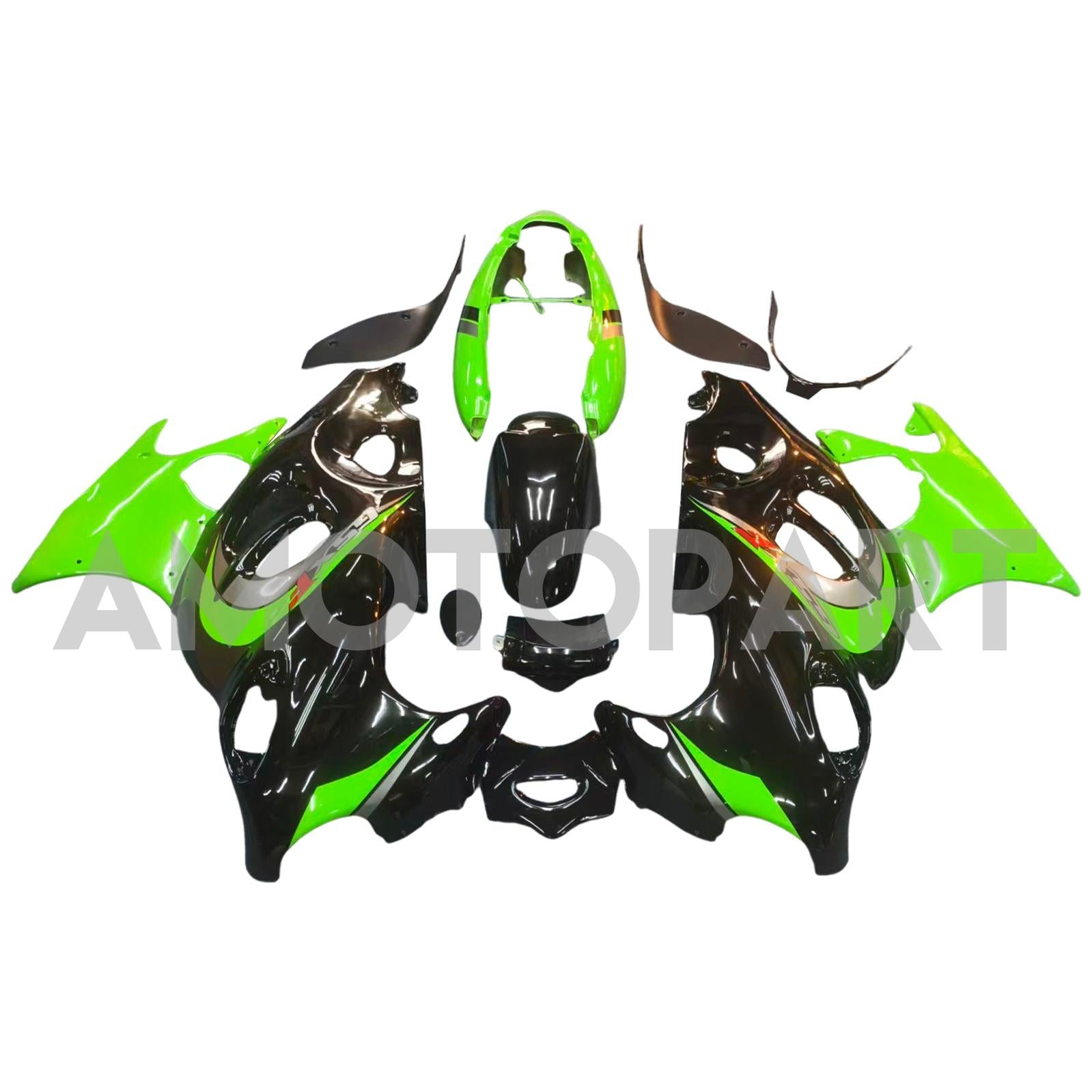 Amotopart 2003-2006 Suzuki Katana GSX600F GSX750F Green&Black Fairing Kit