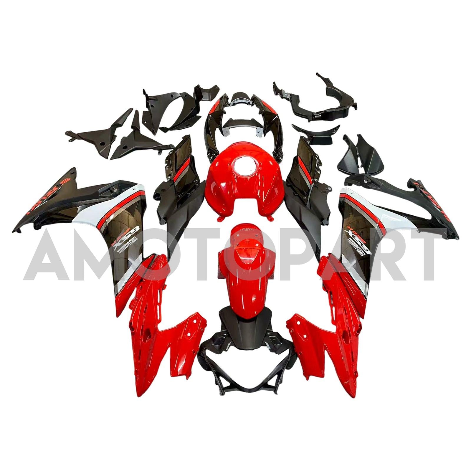 Amotopart 2017-2020 Suzuki GSX250R Fairing Red&Black Kit