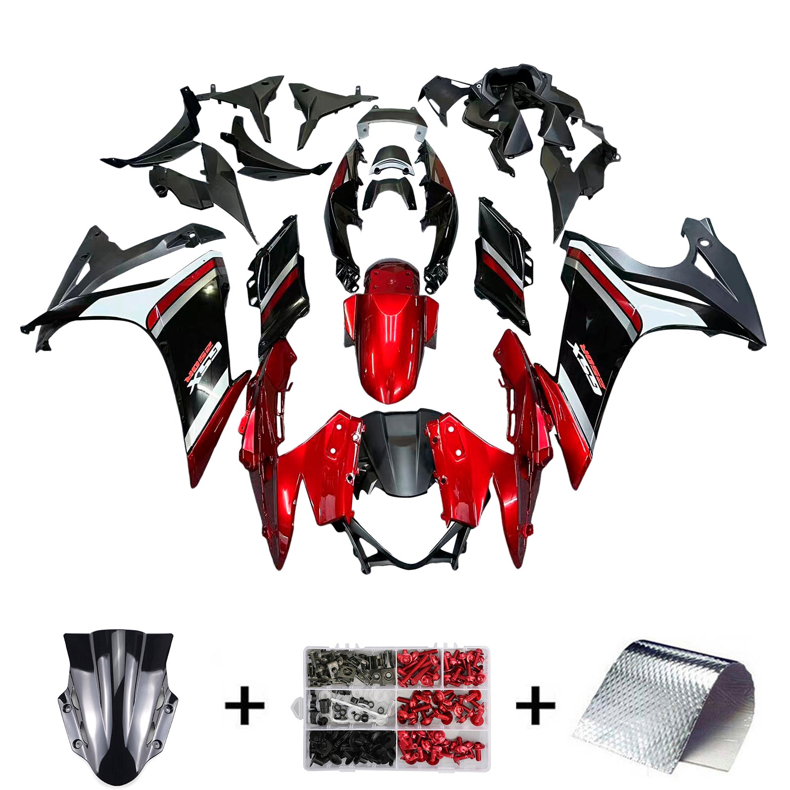 Amotopart 2017-2020 GSX250R Suzuki Red&Black Fairing Kit