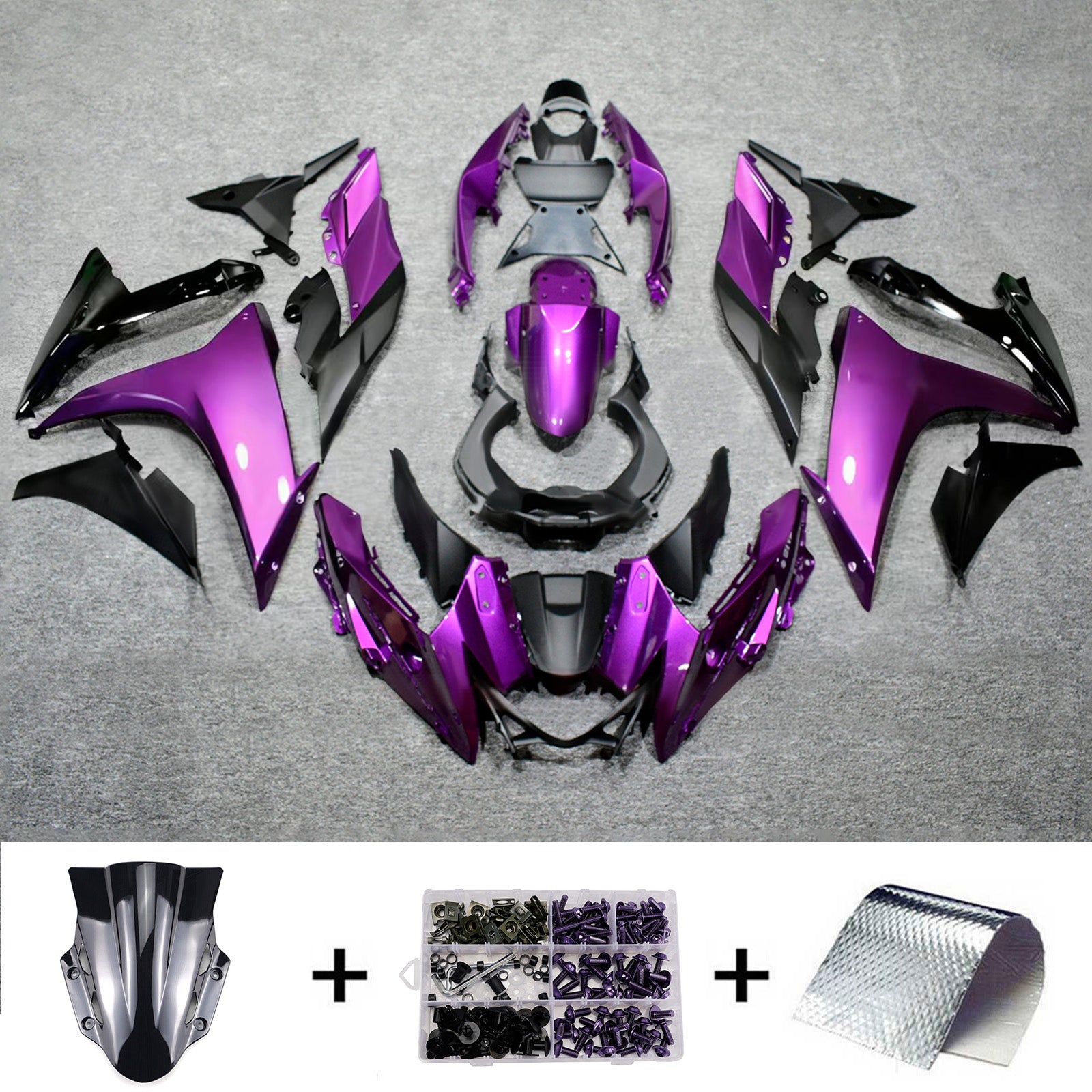 Amotopart 2017-2020 Suzuki GSX250R Purple Black White Fairing Kit