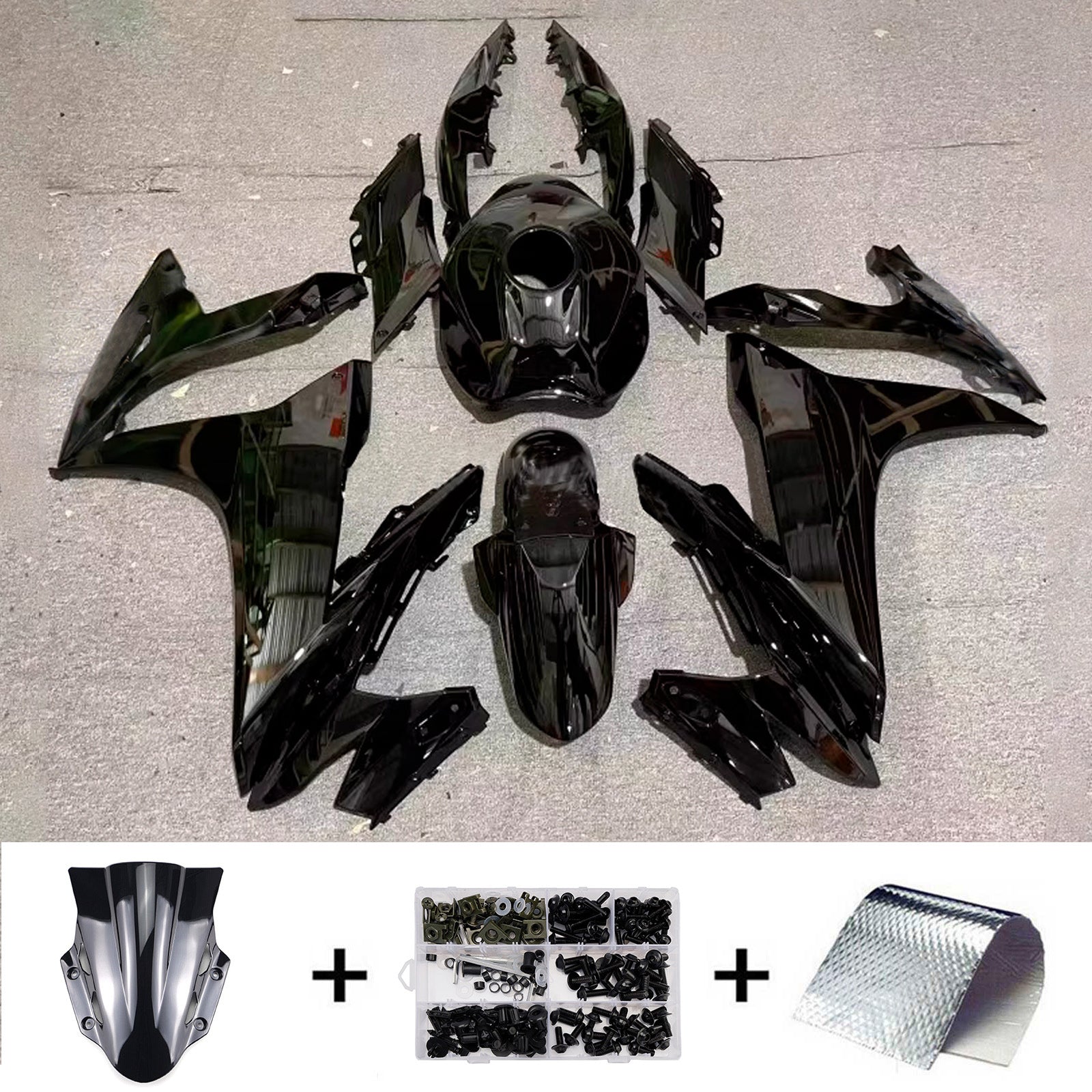 Kit de carenagem preta Amotopart 2017-2020 Suzuki GSX250R