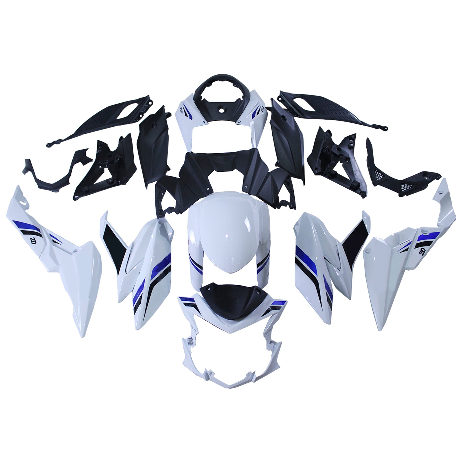 Amotopart 2017-2022 Suzuki GSX-S 750 Fairing White&Blue Kit