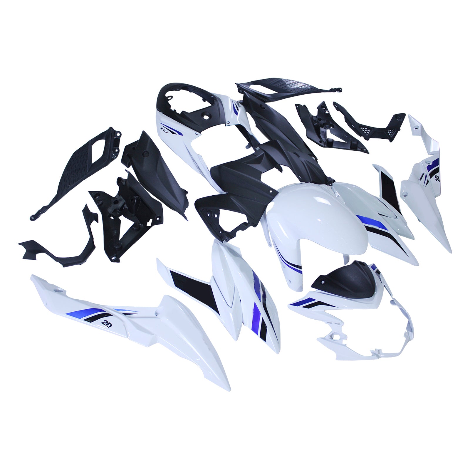 Amotopart 2017-2022 Suzuki GSX-S 750 Fairing White&Blue Kit