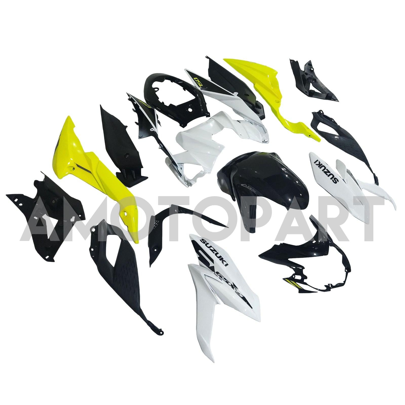 Amotopart 2017-2022 Suzuki GSX-S 750 Fairing White & Yellow Kit