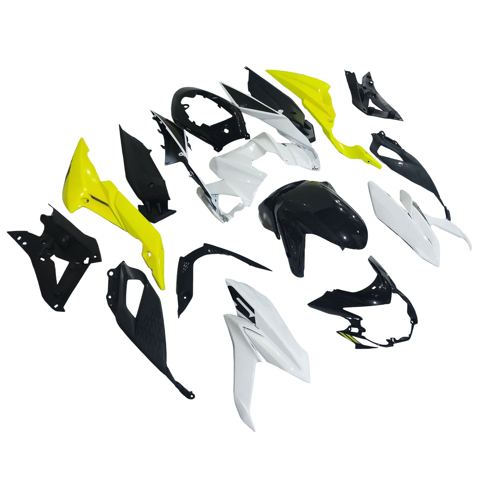 Amotopart 2017-2022 Suzuki GSX-S 750 Verkleidung Weiß&Gelbes Set