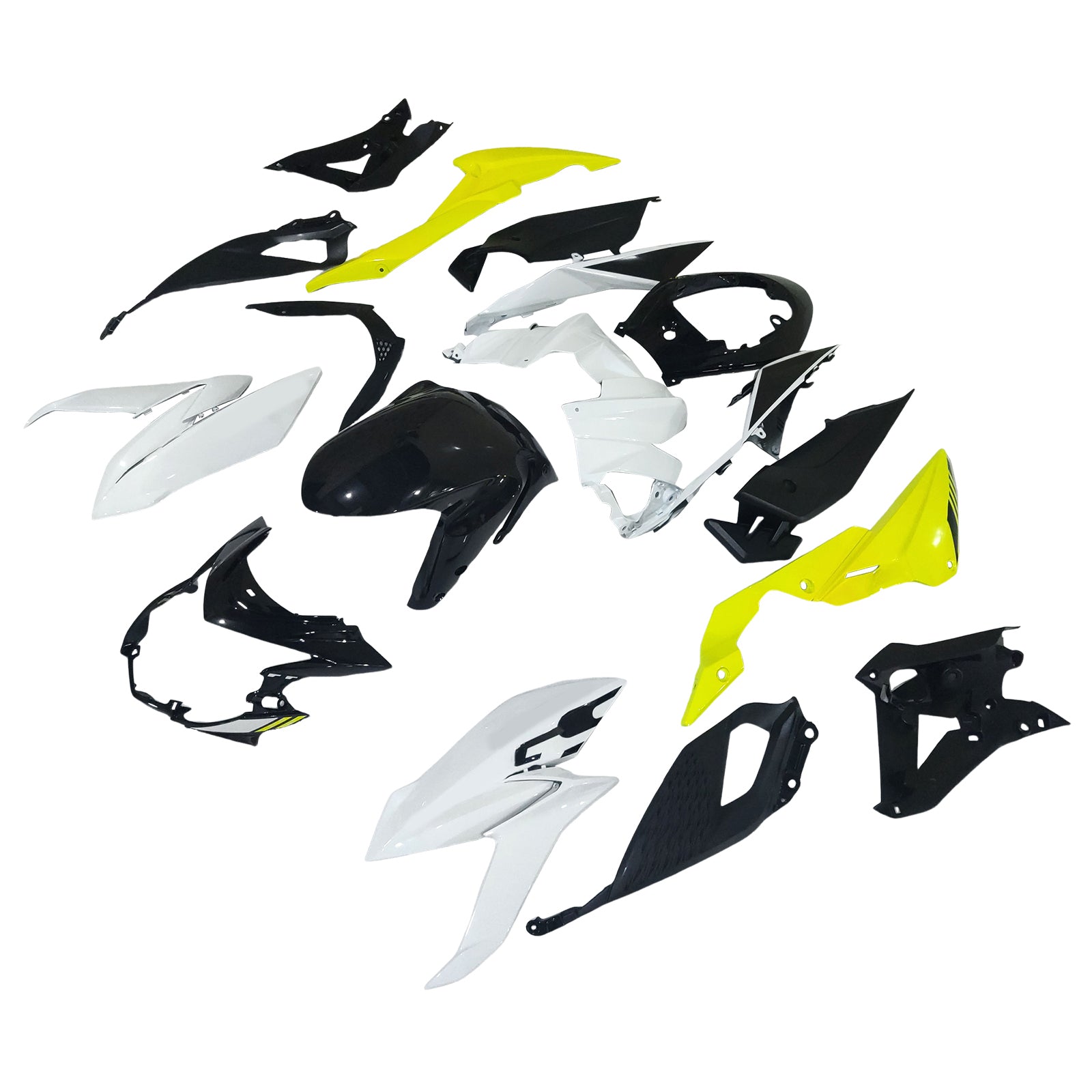 Amotopart 2017-2022 Suzuki GSX-S 750 Verkleidung Weiß&Gelbes Set