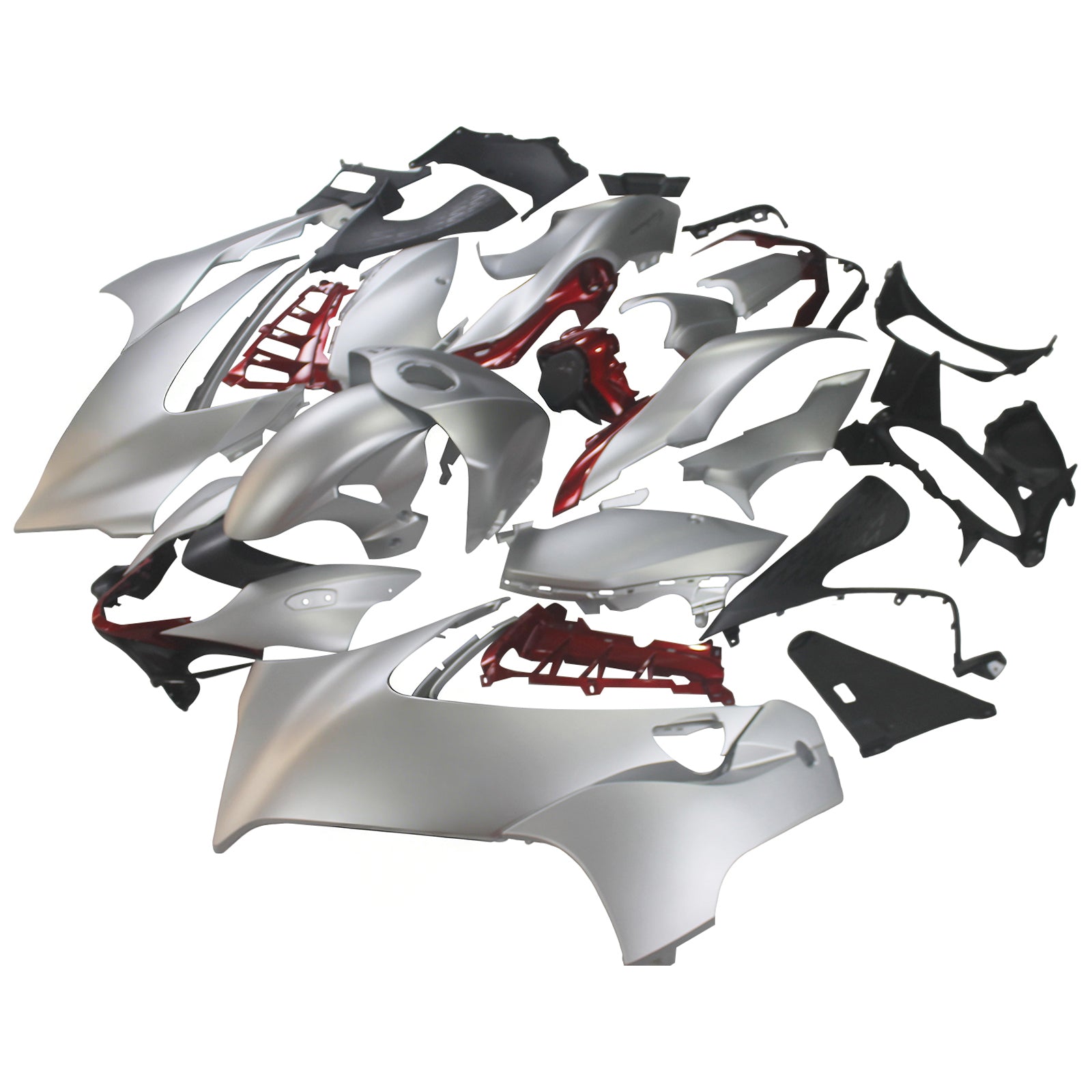 Amotopart 2021–2025 Suzuki Hayabusa GSX1300R Silber mit rotem Verkleidungsset