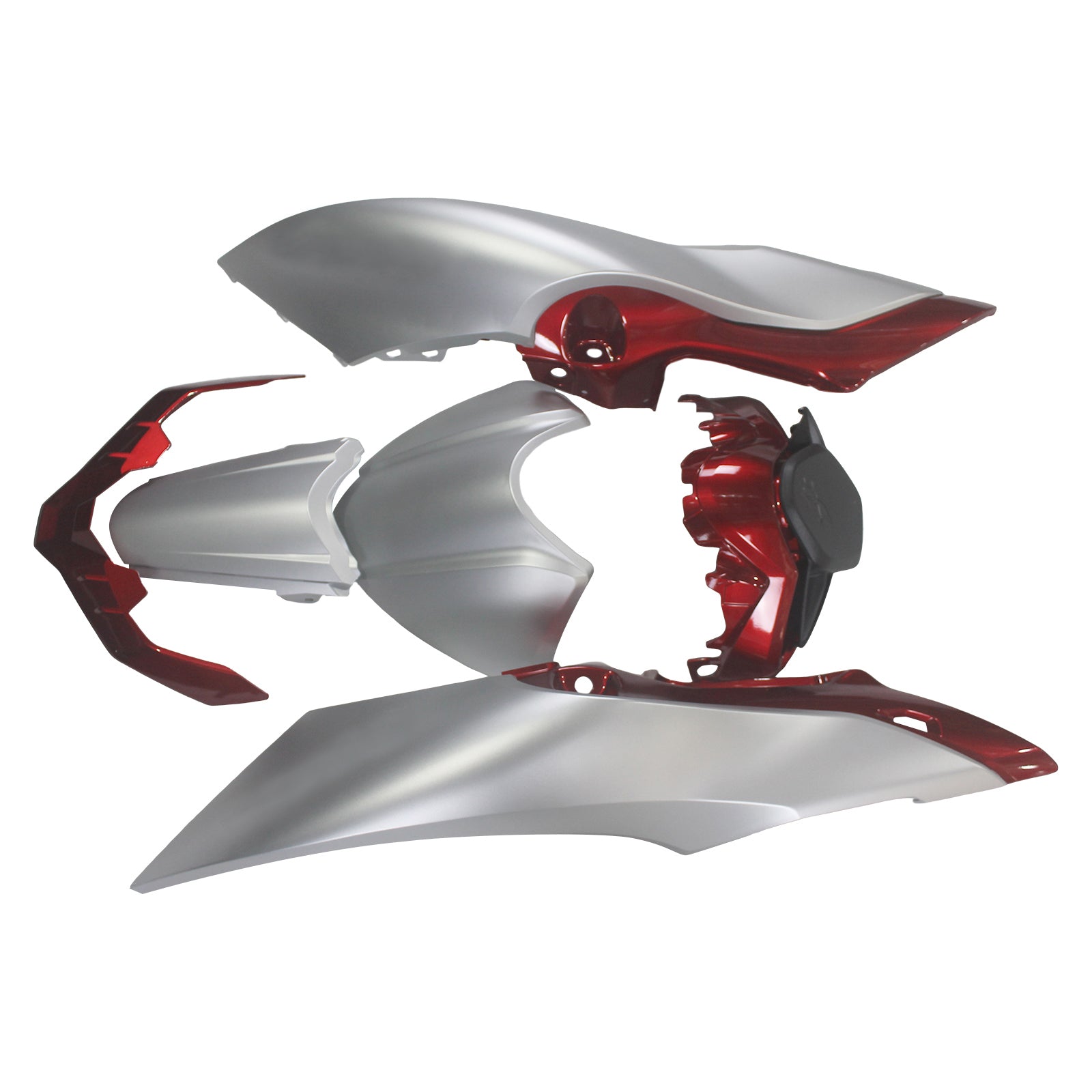 Amotopart 2021–2025 Suzuki Hayabusa GSX1300R Silber mit rotem Verkleidungsset