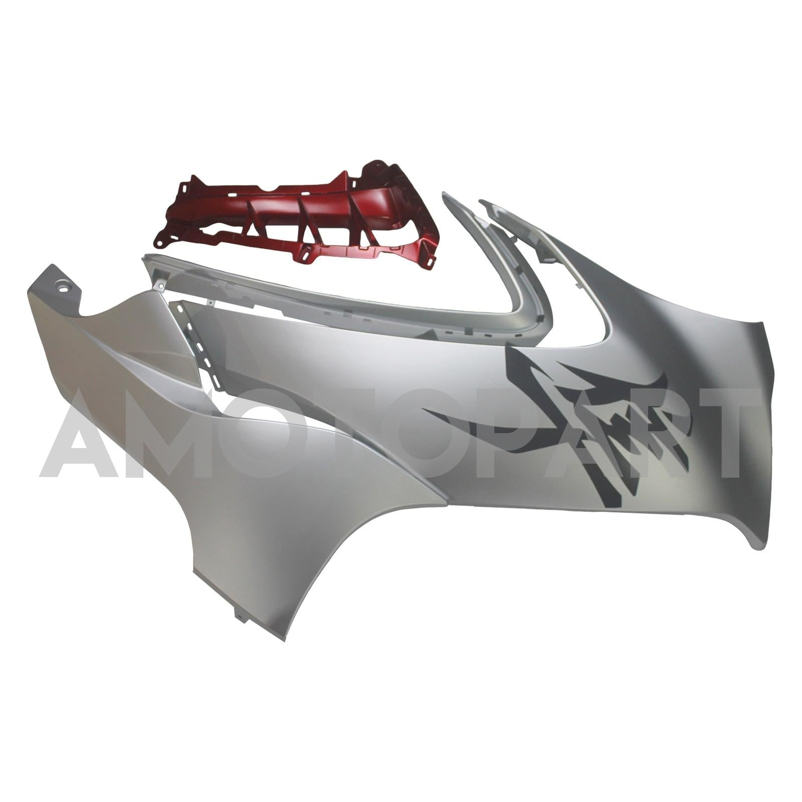 Amotopart 2021-2025 Suzuki Hayabusa GSX1300R Silber mit roter Verkleidung Kit