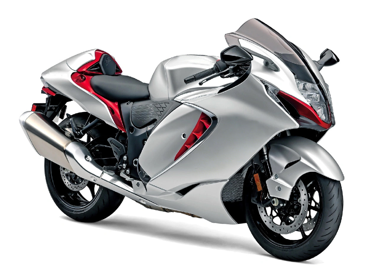 Amotopart 2021–2025 Suzuki Hayabusa GSX1300R Silber mit rotem Verkleidungsset