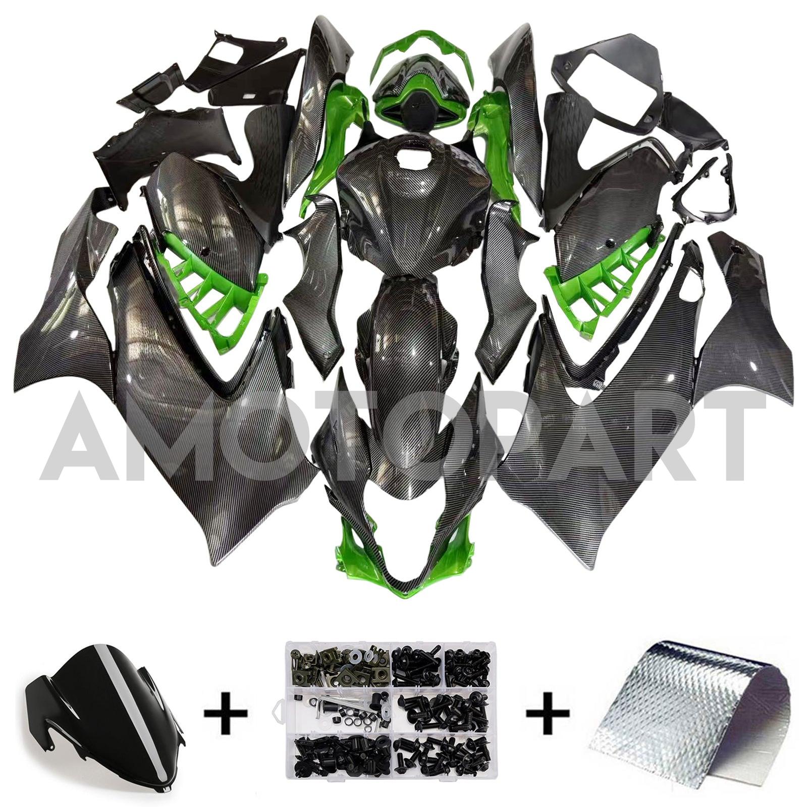 Amotopart 2021-2025 Suzuki Hayabusa GSX1300R Green & Carbon Fiber Pattern Fairing Kit