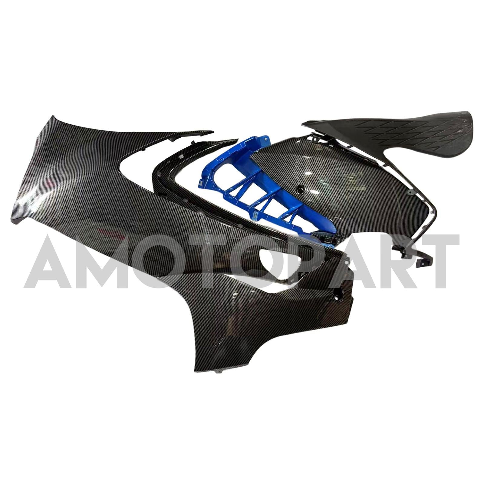 Amotopart 2021-2025 Suzuki Hayabusa GSX1300R Blau & Kohlefaser-Musterverkleidungskit