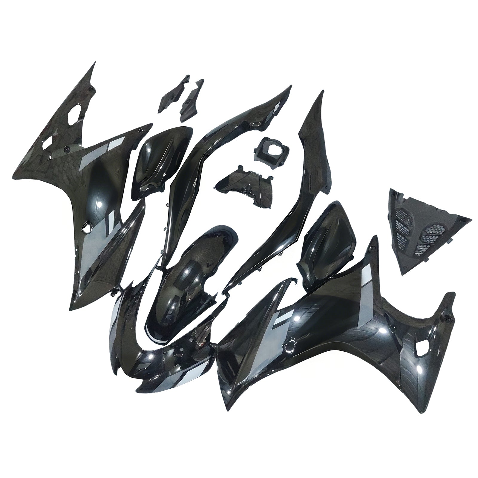 Amotopart 2017–2024 Suzuki GSX-R125 glänzend schwarzes Verkleidungsset (nur für die US-Version geeignet)